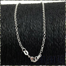 [NECKLACE] 925 Sterling Silver Plated Round Link Rolo ラウンド 丸アズキ チェーン シルバー ネックレス 2.5x520mm (5.1g) 【送料無料】_画像2