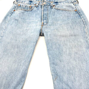 希少イギリス製 1990s LEVI'S 501 W34 L30 MADE IN UK(299) Indigoオールドユーロリーバイス デニムパンツ インディゴ 縦落ちの画像9