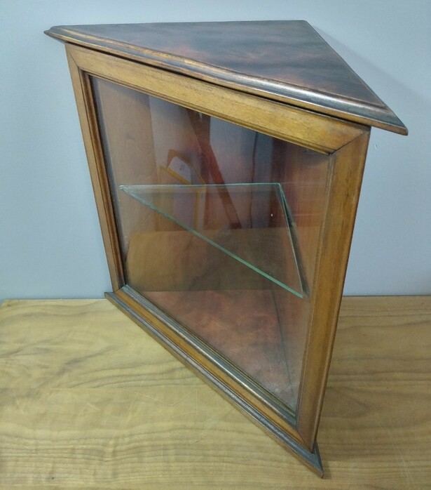 【1円〜】Antique Corner Cabinet アンティーク コーナー キャビネット 棚 ガラス 小型
