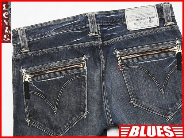 即決★Levis ENGINEERED★メンズW32 リーバイス エンジニアジーンズ ジップポケット ローライズスキニー スリム 立体裁断 デニム