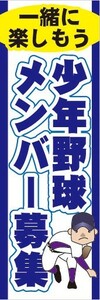 最短当日出荷　のぼり旗　送料185円から　bn2-nobori21086　少年野球メンバー募集　一緒に楽しもう