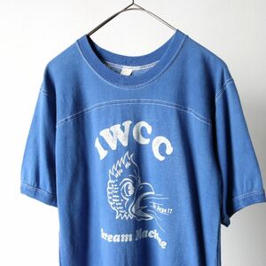 USA製 ヴィンテージ Tシャツ ブルー 青 size L / 80s IWCC