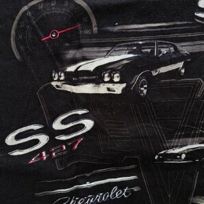 A815 NEW PORT アロハ シャツ 半袖 アメリカ 古着 S CHEVROLET シェベル Chevelle SS 396 マッスル ビンテージカー アメ車 開襟 ハワイアンの画像6