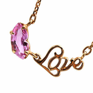 STAR JEWELRY Star Jewelry LOVE& lip necklace approximately 40cm approximately 1.5g K18PG 18 gold pink gold 20094