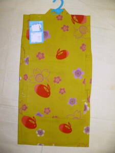 [120 size. for girl yukata *7 -years old ~8 -years old **4tsu.* cotton 100%**] tailored * made in Japan 