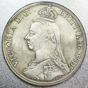 ヴィクトリア女王 ジュビリーヘッド クラウン銀貨 1887年　レプリカコイン