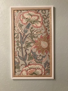 William Morris ウィリアム モリス 輸入クロス 壁紙 英国製 額装 アート ファブリック パネル インテリア ピンク＆ロージズ 水色