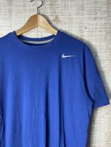 ☆US古着 NIKE ナイキ DRI-FIT ドライFIT Tシャツ 速乾 スポーツ ロゴプリント ブルー青【M】コットンポリ　　◆3730◆_画像1