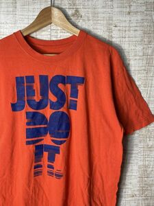 ☆US古着 NIKE ナイキ プリント Tシャツ オレンジ【M】コットン　　　　◆3730◆