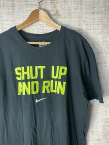 ☆ビッグサイズ US古着 NIKE ナイキ Tシャツ 文字プリント ブラック黒【XL】コットン　　　　　　◆3768◆