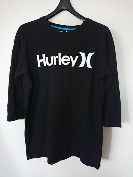 Hurley 黒 7分袖 メンズM ロンT