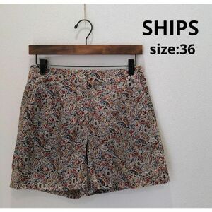  Ships shipspeiz Lee total pattern tuck short pants 36 lady's 