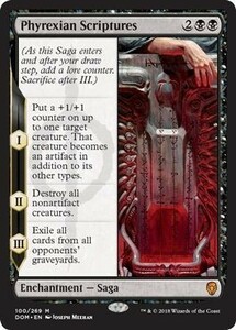 え黒 ファイレクシア教典 1枚（1枚在庫x 英 良品 DOM）/Phyrexian Scriptures（MTG /ドミナリア/Dominaria/）