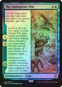 え青Foil アンティキティー戦争 1枚（4枚在庫s 英 良品 DOM）/The Antiquities War（MTG /ドミナリア/Dominaria/）