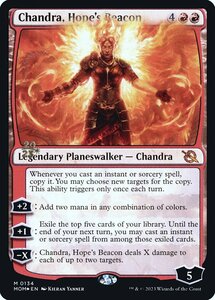 え赤Foil 希望の標、チャンドラ 1枚（4枚在庫x 英 良品 プレリ）/Chandra, Hope's Beacon（MTG /プレリリース・プロモ/プロモカード/Prerel