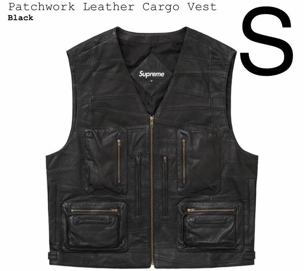 即決 Sサイズ supreme patchwork leather cargo ベスト