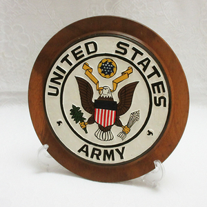 ■UNITED STATES ARMY アメリカ陸軍 木製 プレート ミリタリー 米国陸軍 ハンドメイド ヴィンテージ レトロ