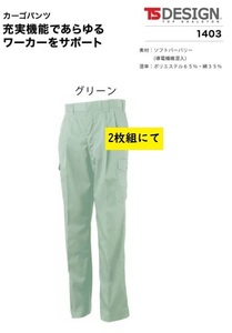  Bick Inaba special price *TSDESIGN 1403[ spring summer ] cargo pants [52 green *W96cm] soft Burberry cloth * regular price 1 sheets 7480 jpy. goods,2 sheets prompt decision 2980 jpy 