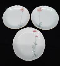 Noritake ノリタケ 皿 5枚セット 陶器 花柄 絵柄 金彩 プレート 小皿 キッチン ホワイト ゴールド デザート皿 食器 インテリア 日本製_画像3