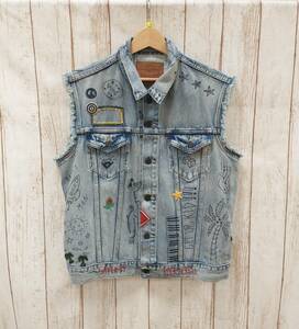 Levi's 17SS 144周年 501XX DAY MAY CELEBRATION TRUCKER VEST 34125-0000 リーバイス ベスト インディゴ Sサイズ 刺繍 アメカジ メンズ