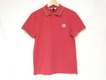 MONCLER 84093 MAGLIA POLO MANICA CORTA モンクレール ポロシャツ 半袖 コットン Lサイズ RED_画像1