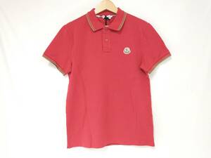 MONCLER 84093 MAGLIA POLO MANICA CORTA モンクレール ポロシャツ 半袖 コットン Lサイズ RED