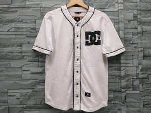 DC SHOE/ディーシーシュー/5226J601/ベースボールシャツ/半袖シャツ/胸ロゴ/ホワイト×ブラック/メンズ/Sサイズ