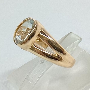 【カード型鑑別書付き】 【新品仕上済み】 K18 (総6.0g) ＃9.5 天然アクアマリン1.65ct 指輪 リングの画像2