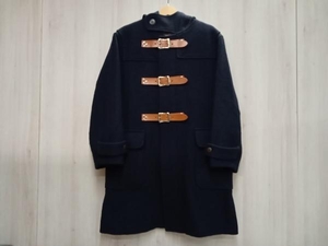 GENERAL RESEARCH 98A/W LEATHER BELT MELTON DUFFLE COAT General Research кожаный ремень melt n полупальто "даффл коут" S темно-синий 