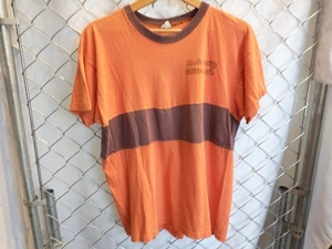 70s 古着 Champion バータグ オレンジ 半袖Tシャツ チャンピオン XL 店舗受取可