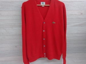 IZOD LACOSTE VINTAGE CARDIGAN made in USA RED アイゾット ラコステ ヴィンテージ USA製 レッド カーディガン サイズM