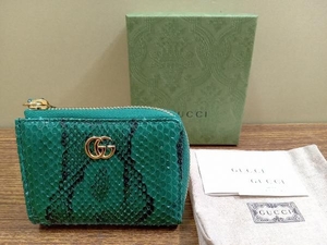 GUCCI グッチ GGマーモンド ジップアラウンドウォレット コインケース 小銭入れ 644406 グリーン パイソン