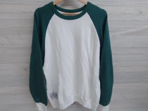 DESCENDANT RAGLANSLEEVE SWEAT GREEN × WHITE ディセンダント ラグランスリーブ スウェット グリーン × ホワイト サイズM