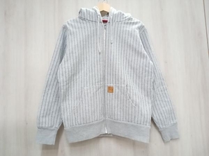 Supreme シュプリーム Stars Zip-Up Hoodie Grey パーカー Sサイズ グレー 中ボア スター ストライプ 店舗受取可