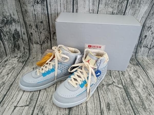 UNION × Nike Air Jordan 2 ユニオン × ナイキ エアジョーダン 2 ハイカット スニーカー グレー 26cm 美品 箱有 鑑定済