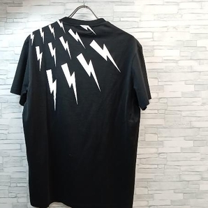 ブラック NEIL BARRETT ニールバレット OFF SET FAIR THUNDER TEE/BJT004S R520S 半袖Tシャツの画像2