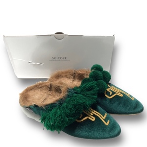 サンダル suicoke midorikawa NGAP BABOUCHE VELVET ミドリカワ バブーシュ ベルベット グリーン ブラウン スイコック 店舗受取可