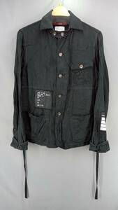 ★ LEH レー Coverall Shirts Jacket LEH-700 ジャケット シャツジャケット 絹51％ 麻49％ サイズS ブラック 通年