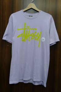 STUSSY / ステューシー 半袖Tシャツ クルーネック ロゴプリント メキシコ製 パープル M