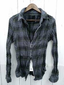 junhashimoto ジュンハシモト CHECK HOOK SHIRT チェックフックシャツ 1041620011 長袖シャツ ネルシャツ 日本製 メンズ サイズ 2 ネイビー
