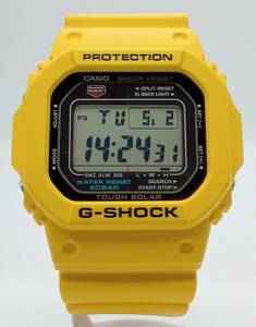 CASIO カシオ G-SHOCK ジーショック G-5600A-9DR イエロー ラバーバンド ソーラー デジタル アナログ 腕時計