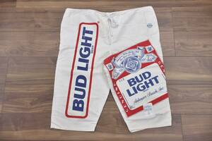 ★90s SWEET SACKS BUD LIGHT ハーフパンツ【XL】程度★バドワイザー ビンテージ ショートパンツ イージーショーツ 総柄 企業物70s 80s