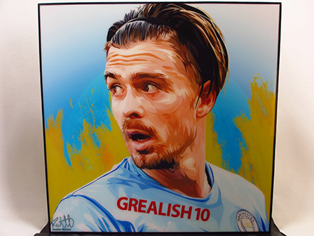 [Nouveau n° 608] Panneau Pop Art Jack Grealish Soccer, Ouvrages d'art, Peinture, Portraits