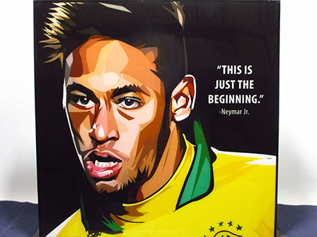 [Новый № 238] Поп-арт-панель Неймар Сборная Бразилии по футболу, произведение искусства, рисование, портрет