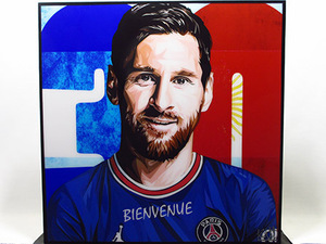 Art hand Auction [Nouveau n°346] Panel pop art Lionel Messi football, Ouvrages d'art, Peinture, Portraits