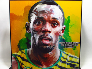 Art hand Auction [Neue Nr. 662] Pop-Art-Panel Usain Bolt Lightning, Kunstwerk, Malerei, Porträt