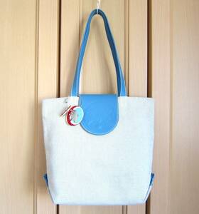 [ beautiful goods ]HUNTING WORLD Hunting World tote bag blue group * canvas × leather * folding 