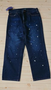 新品☆デニムパンツ☆ビジュー付き☆XL☆綺麗 ジーンズ☆ヴィンテージ レディース お洒落 大きい