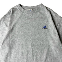 90s USA製 adidas パフォーマンス ロゴ 刺繍 半袖 Tシャツ L / 90年代 アメリカ製 オールド アディダス 霜降り グレー_画像2