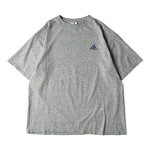 90s USA製 adidas パフォーマンス ロゴ 刺繍 半袖 Tシャツ L / 90年代 アメリカ製 オールド アディダス 霜降り グレー